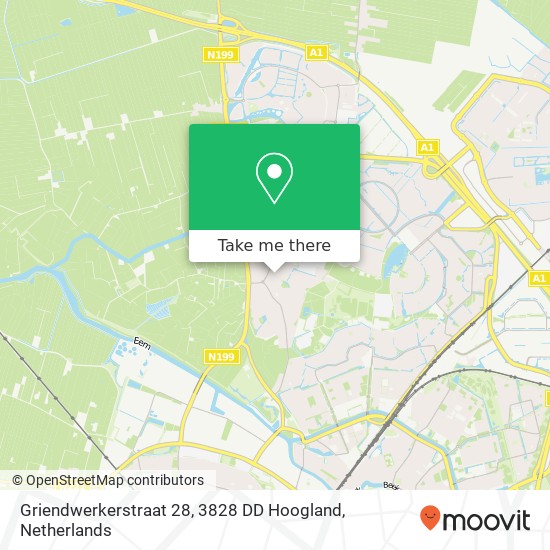 Griendwerkerstraat 28, 3828 DD Hoogland map