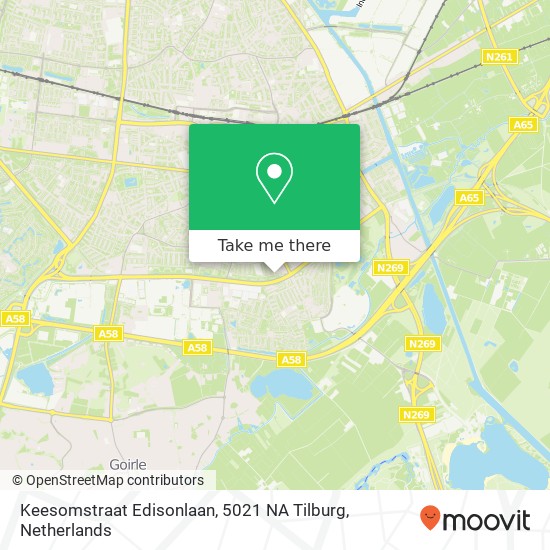 Keesomstraat Edisonlaan, 5021 NA Tilburg map