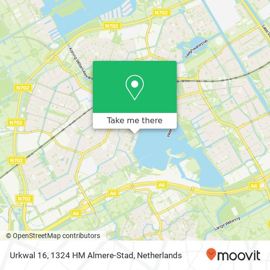 Urkwal 16, 1324 HM Almere-Stad map