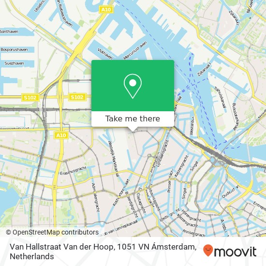 Van Hallstraat Van der Hoop, 1051 VN Ámsterdam Karte