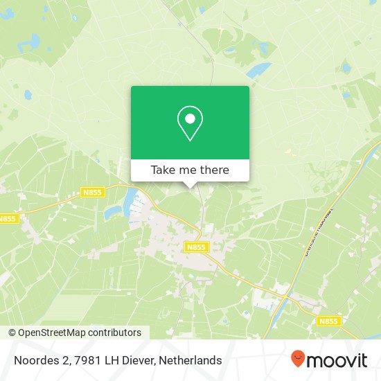 Noordes 2, 7981 LH Diever map