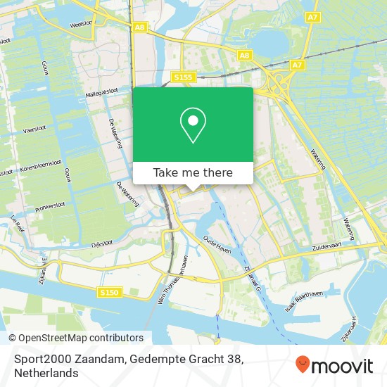 Sport2000 Zaandam, Gedempte Gracht 38 Karte