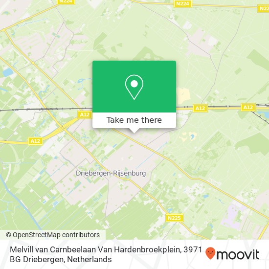 Melvill van Carnbeelaan Van Hardenbroekplein, 3971 BG Driebergen Karte