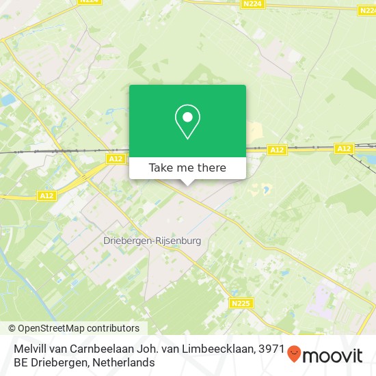 Melvill van Carnbeelaan Joh. van Limbeecklaan, 3971 BE Driebergen Karte