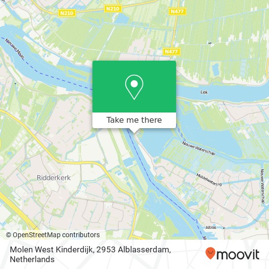 Molen West Kinderdijk, 2953 Alblasserdam map