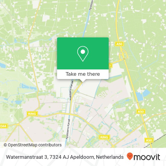 Watermanstraat 3, 7324 AJ Apeldoorn Karte