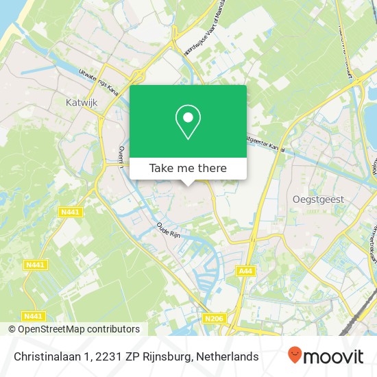 Christinalaan 1, 2231 ZP Rijnsburg Karte