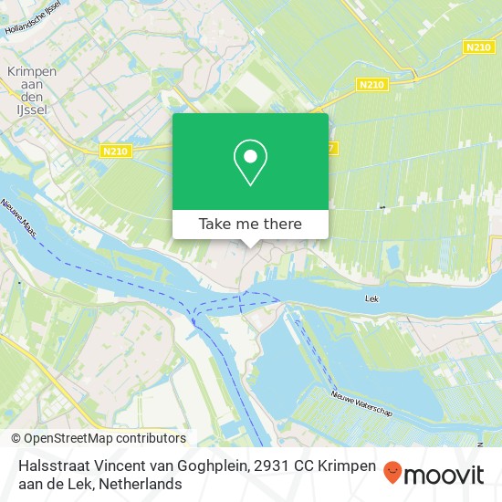 Halsstraat Vincent van Goghplein, 2931 CC Krimpen aan de Lek map