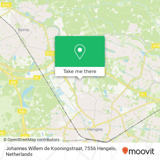 Johannes Willem de Kooningstraat, 7556 Hengelo Karte