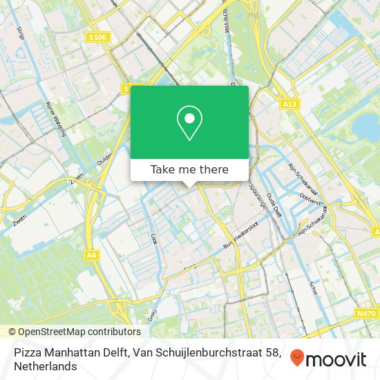 Pizza Manhattan Delft, Van Schuijlenburchstraat 58 map