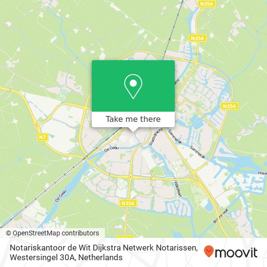 Notariskantoor de Wit Dijkstra Netwerk Notarissen, Westersingel 30A Karte