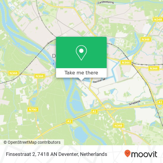 Finsestraat 2, 7418 AN Deventer map