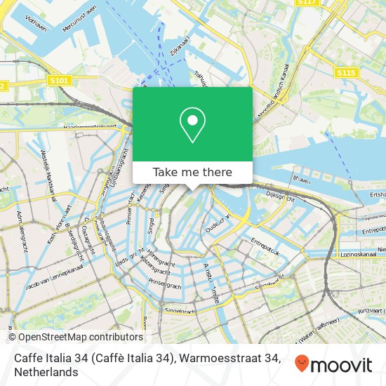 Caffe Italia 34 (Caffè Italia 34), Warmoesstraat 34 Karte