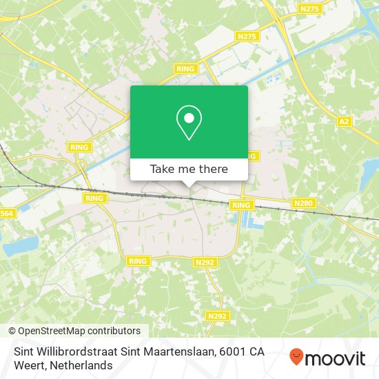 Sint Willibrordstraat Sint Maartenslaan, 6001 CA Weert Karte