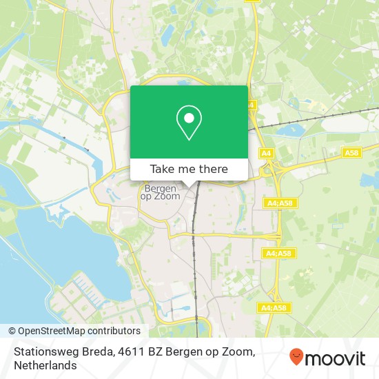 Stationsweg Breda, 4611 BZ Bergen op Zoom Karte