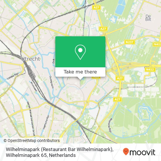 Wilhelminapark (Restaurant Bar Wilhelminapark), Wilhelminapark 65 map