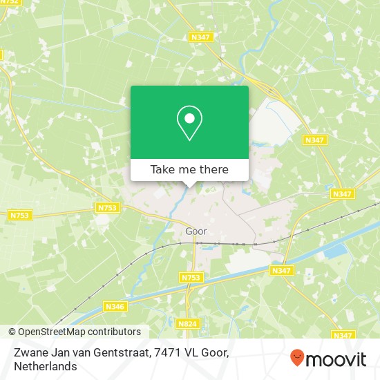 Zwane Jan van Gentstraat, 7471 VL Goor map