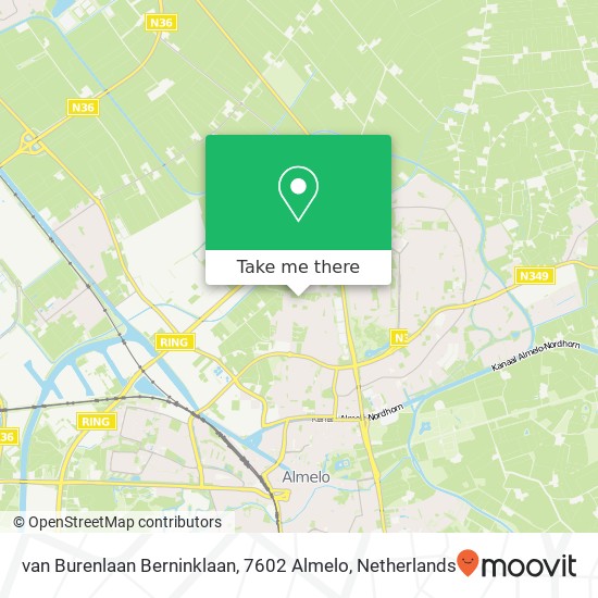 van Burenlaan Berninklaan, 7602 Almelo map