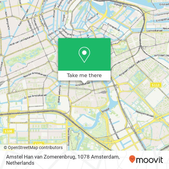 Amstel Han van Zomerenbrug, 1078 Amsterdam map