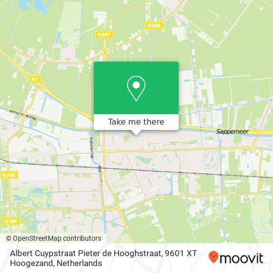 Albert Cuypstraat Pieter de Hooghstraat, 9601 XT Hoogezand map