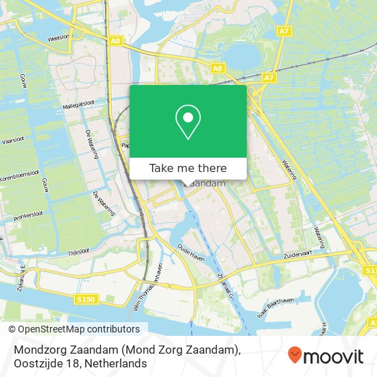 Mondzorg Zaandam (Mond Zorg Zaandam), Oostzijde 18 map