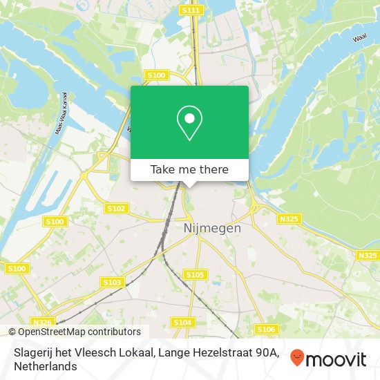 Slagerij het Vleesch Lokaal, Lange Hezelstraat 90A map