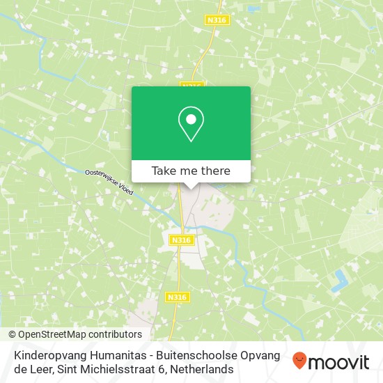 Kinderopvang Humanitas - Buitenschoolse Opvang de Leer, Sint Michielsstraat 6 map
