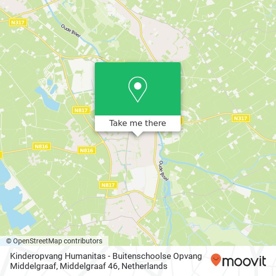 Kinderopvang Humanitas - Buitenschoolse Opvang Middelgraaf, Middelgraaf 46 map