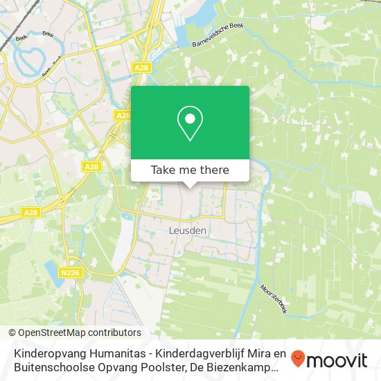 Kinderopvang Humanitas - Kinderdagverblijf Mira en Buitenschoolse Opvang Poolster, De Biezenkamp 262 map