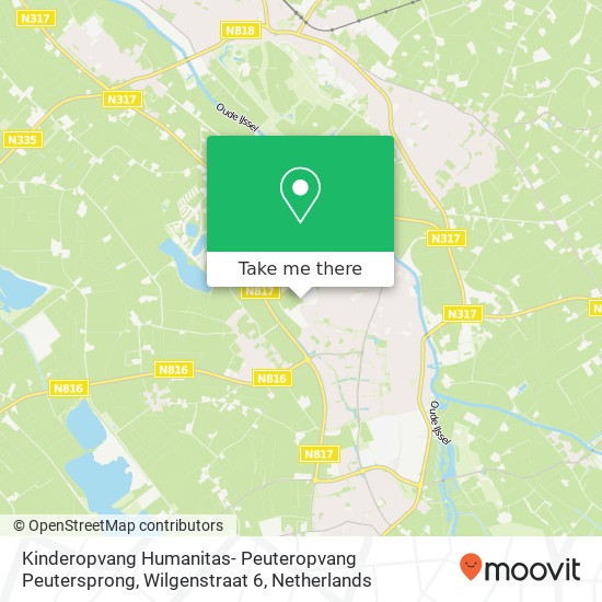 Kinderopvang Humanitas- Peuteropvang Peutersprong, Wilgenstraat 6 Karte