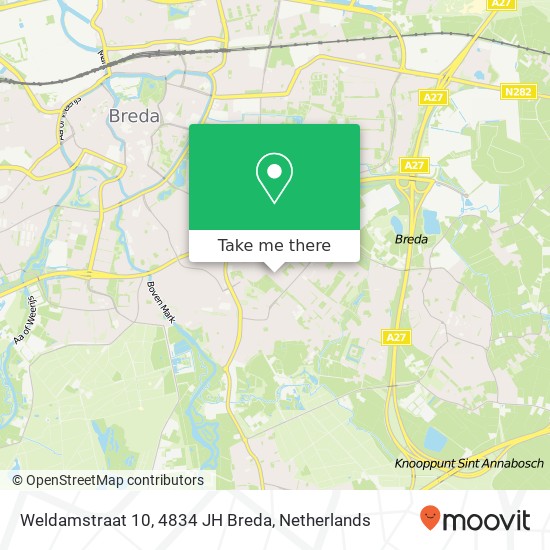 Weldamstraat 10, 4834 JH Breda map