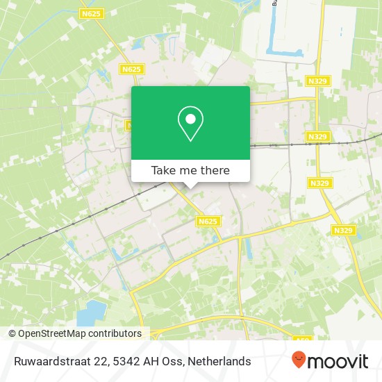 Ruwaardstraat 22, 5342 AH Oss map