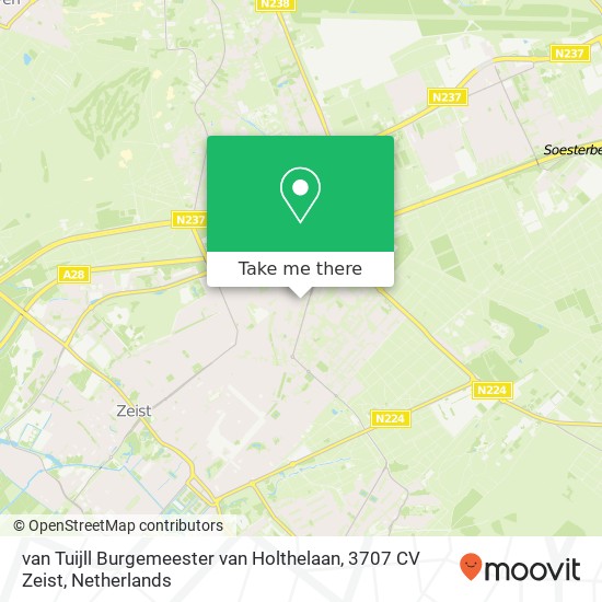 van Tuijll Burgemeester van Holthelaan, 3707 CV Zeist map