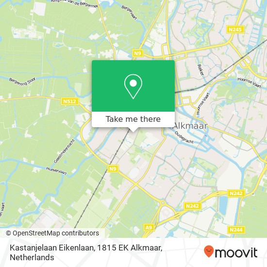 Kastanjelaan Eikenlaan, 1815 EK Alkmaar Karte