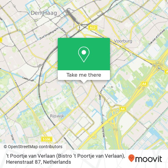 't Poortje van Verlaan (Bistro 't Poortje van Verlaan), Herenstraat 87 map