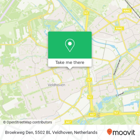 Broekweg Den, 5502 BL Veldhoven Karte