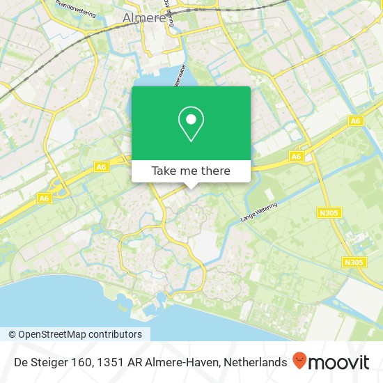 De Steiger 160, 1351 AR Almere-Haven Karte