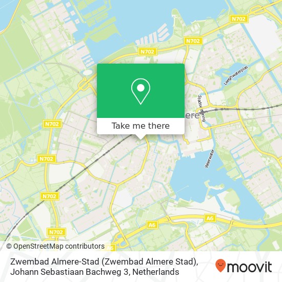 Zwembad Almere-Stad (Zwembad Almere Stad), Johann Sebastiaan Bachweg 3 map