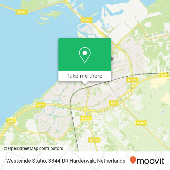 Westeinde Statio, 3844 DR Harderwijk Karte