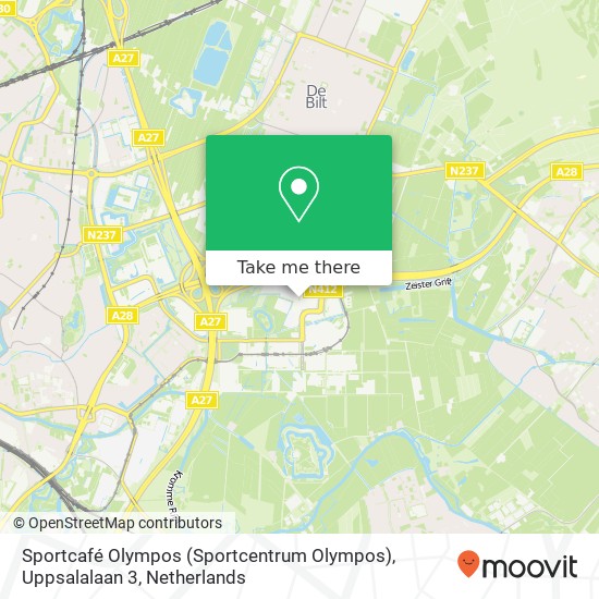 Sportcafé Olympos (Sportcentrum Olympos), Uppsalalaan 3 map