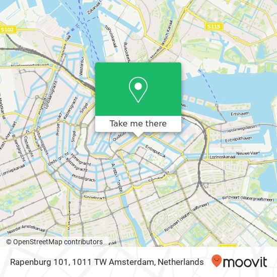 Rapenburg 101, 1011 TW Amsterdam map