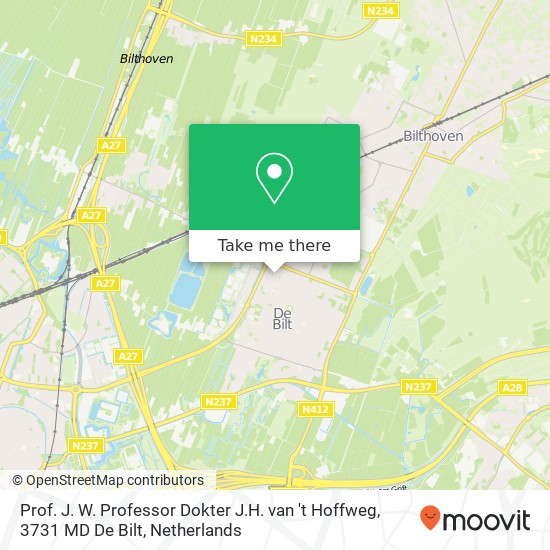 Prof. J. W. Professor Dokter J.H. van 't Hoffweg, 3731 MD De Bilt map