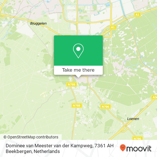 Dominee van Meester van der Kampweg, 7361 AH Beekbergen Karte