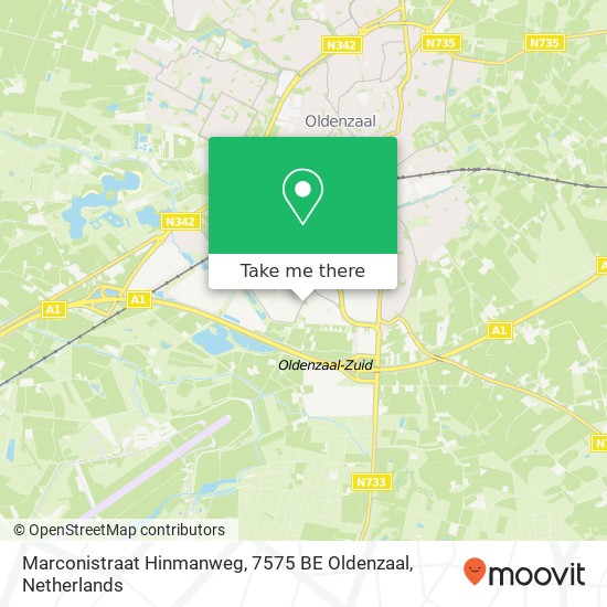Marconistraat Hinmanweg, 7575 BE Oldenzaal Karte
