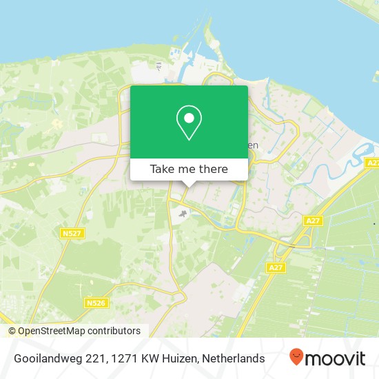 Gooilandweg 221, 1271 KW Huizen Karte