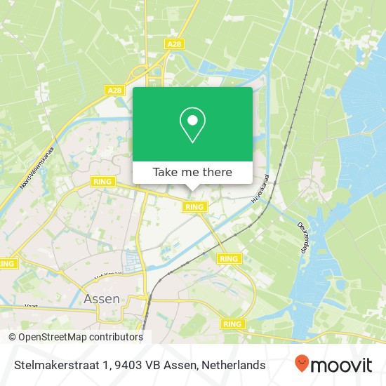 Stelmakerstraat 1, 9403 VB Assen map