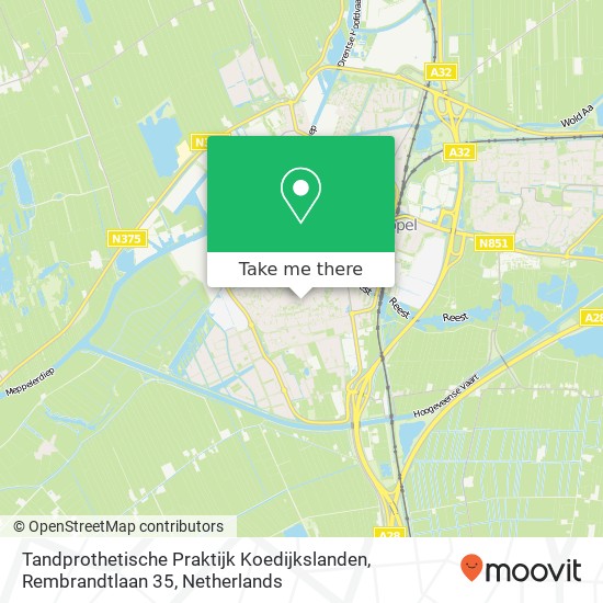 Tandprothetische Praktijk Koedijkslanden, Rembrandtlaan 35 map