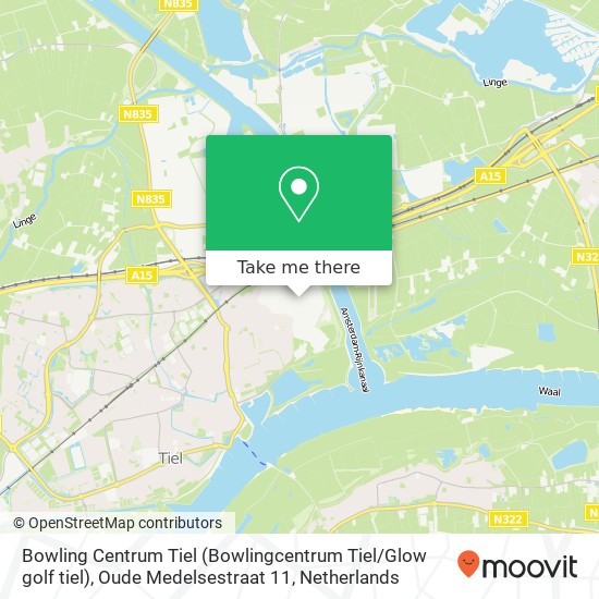 Bowling Centrum Tiel (Bowlingcentrum Tiel / Glow golf tiel), Oude Medelsestraat 11 map