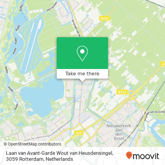 Laan van Avant-Garde Wout van Heusdensingel, 3059 Rotterdam map