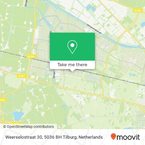 Weerselostraat 30, 5036 BH Tilburg Karte